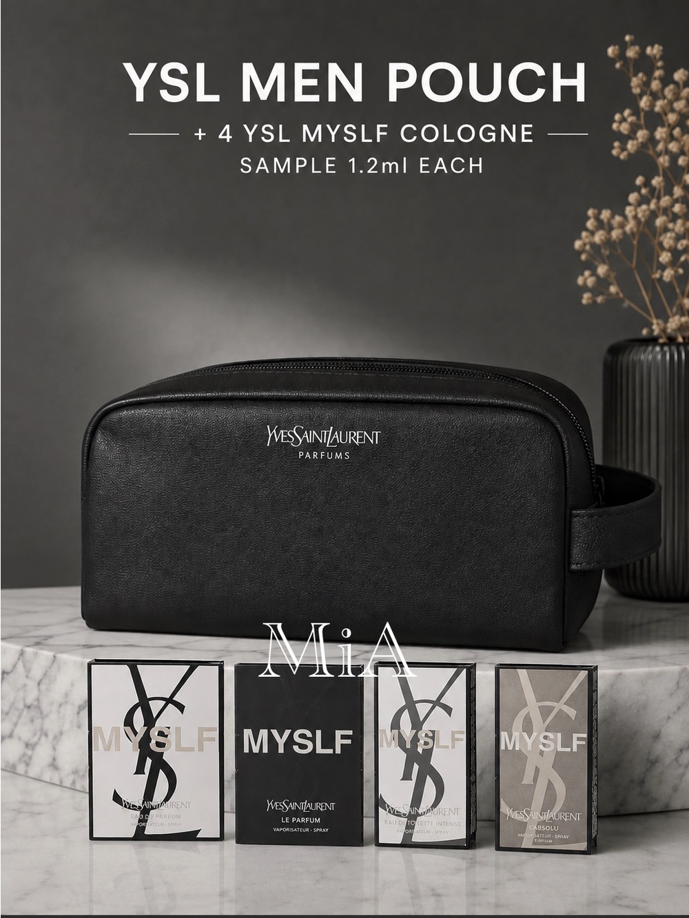 YSL Men Pouch & 4 YSL MYSLF Samples For Men